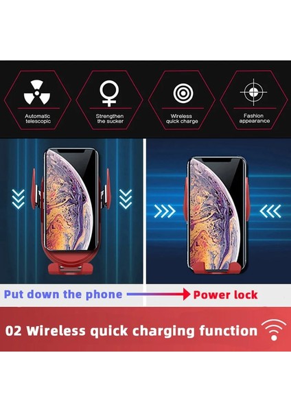 Sarı Havalandırma Tipi Stili Fashio Qi Otomatik Sıkma 10W Hızlı Kablosuz Şarj Araç Tutucu Akıllı Kızılötesi Sensör Hava Firar Montaj Cep Telefonu Standı (Yurt Dışından) fırsatları