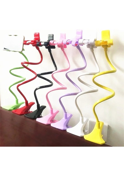 Pembe Tarzı 1 Adet Yeni Cep Telefonu Gooseneck Standı Tutucu Stentler Esnek Yatak Masa Masa Telefon Için Klip Braketi Esnek Tutucu Evrensel (Yurt Dışından) modelleri