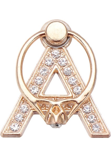 Bir Stil 360 Döndürme Evrensel Akıllı Telefon A-Z Mektup Standı Çok Fonksiyonlu Cep Telefonu Braketi Alfabe Lüks Elmas Parmak Yüzük Tutucu (Yurt Dışından)