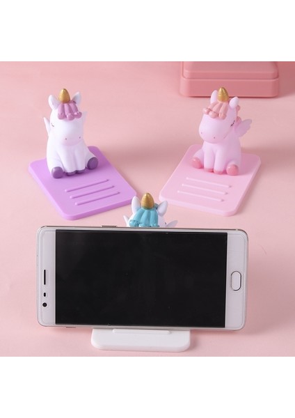 Pembe Tarzı Sevimli Kaymaz Unicorn Telefon Standı Cep Telefonu Tutucu Destek Masası Dekor Telefon Braketi IPhone x Xr 8 Xiaomi Huawei Samsung (Yurt Dışından) fırsatları