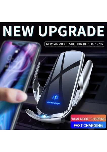 Siyah Stil Araç Telefonu Tutacağı Kablosuz Şarj Cihazı Araç Montaj Tutacağı Elektrikli 15W Hızlı Şarj Iphonesamsung Için (Yurt Dışından) fırsatları