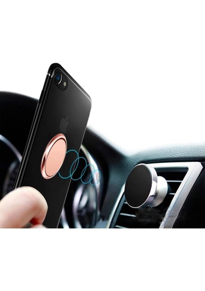 Siyah Stil Yüksek Li Metall ° Dönebilen Parmak Yüzük Telefon Soketi Telefon Tutacağı Manyetik Telefon Standı Için Çalışma Masası (Yurt Dışından) fırsatları
