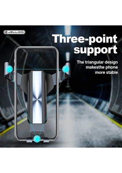 Gümüş Tarzı Jellico Yerçekimi Держатель Телефо Evrensel Hava Firar Montaj Desteği Telefon Gps iPhone Xs Samsung Için Arabada Standı (Yurt Dışından) modelleri