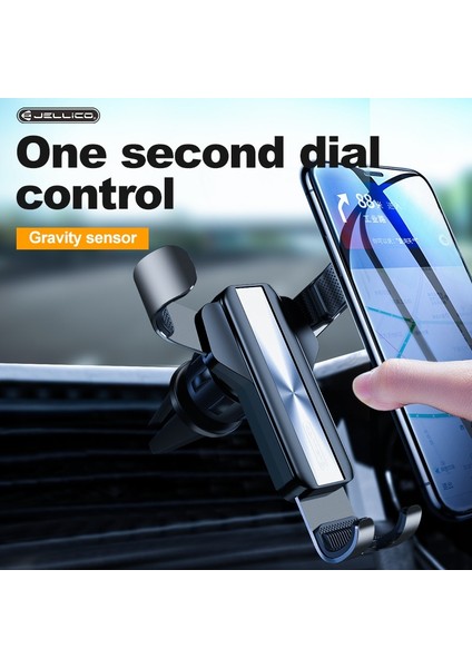 Gümüş Tarzı Jellico Yerçekimi Держатель Телефо Evrensel Hava Firar Montaj Desteği Telefon Gps iPhone Xs Samsung Için Arabada Standı (Yurt Dışından) fırsatları