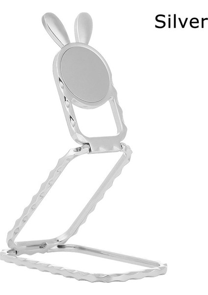 C-Gümüş Tarzı 360 Döndürme Katlanabilir Cep Telefonu Standı Geri Ultra Tonlu Zil Tutucu Masa Metal Parmak Kickstand Için Çok Açılı Taşınabilir (Yurt Dışından)