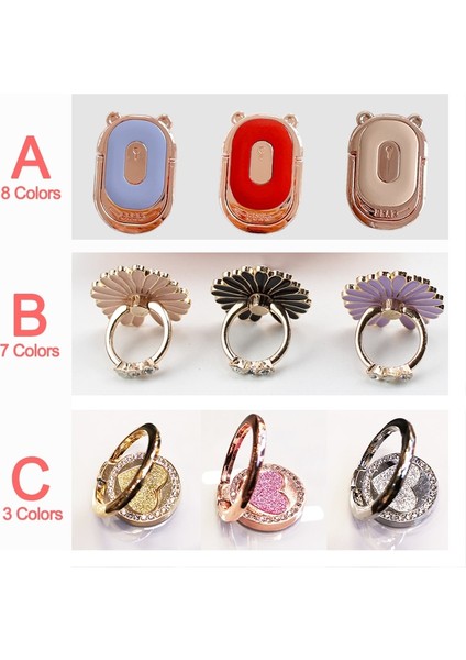 Mor - Küçük Papatya Stili Parmak Yüzük Tutucu Standı gr Cep Telefonu Araba Için Döner Manyetik Dağı Ayı Telefon Arka Sticker Pad Evrensel Braket (Yurt Dışından) modelleri