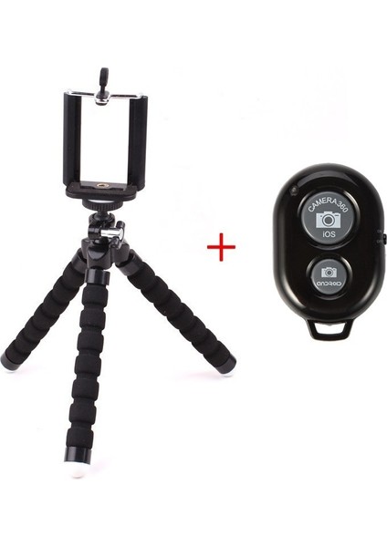 Safir Tarzı Cep Telefonu Tutucu Esnek Ahtapot Tripod Cep Telefonu Kamerası Için Braket Selfie Standı Monopod Desteği Fotoğraf Uzaktan Kumanda (Yurt Dışından)