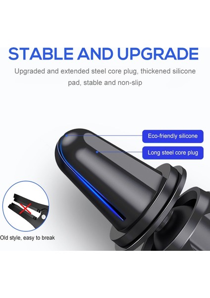 Gümüş Tarzı Evrensel Kaymaz Araç Telefonu Tutucu Hava Soketi Montaj Klipsi Kelepçe Ayarlanabilir Cep Telefonu Standı Braketi Gps Araba Styling Araçları (Yurt Dışından) modelleri