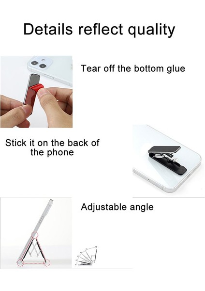 Kırmızı Stil Evrensel Mini Cep Telefonu Standı Alüminyum Alaşımlı Ayarlanabilir Açı Geri Yapıştırılmış Soket Braketi Katlanabilir Cep Telefonu Standı (Yurt Dışından) indirimleri