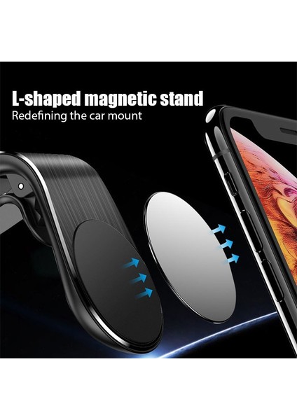 Metal Plaka Stili Arabada Manyetik L-Tipi Telefon Tutacağı Akıllı Telefon Standı Araç Montaj Klipsi Manyetik Telefon Tutacağı Tüm Modellere Uygun Cep Telefonu iphone (Yurt Dışından) modelleri