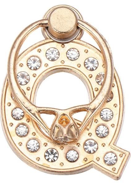 Q Stili 360 Döndürme Evrensel A-Z Mektup Standı Çok Fonksiyonlu Cep Telefonu Braketi Alfabe Lüks Parmak Yüzük Tutucu Tembel Telefon Tutucu (Yurt Dışından)