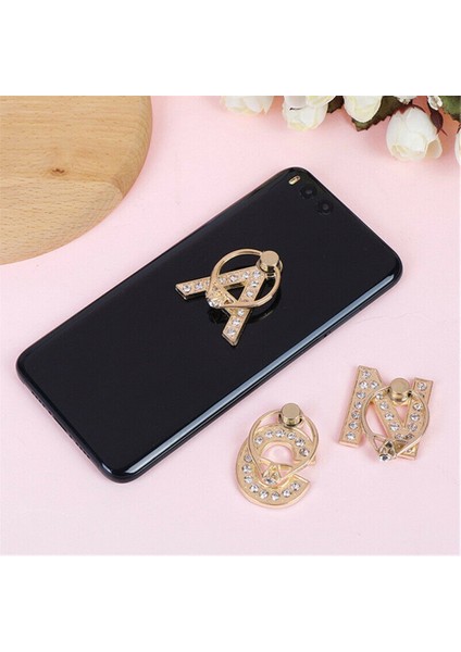 Q Stili 360 Döndürme Evrensel A-Z Mektup Standı Çok Fonksiyonlu Cep Telefonu Braketi Alfabe Lüks Parmak Yüzük Tutucu Tembel Telefon Tutucu (Yurt Dışından) fiyatları
