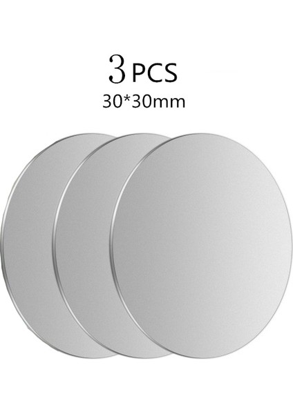 3 Adet Gümüş 30MM Tarzı Metal Plaka Disk Mıknatıslı Araç Telefon Tutacağı Demir Levha Etiket Manyetik Araç Telefonu Standı Cep Telefonu Tutacağı (Yurt Dışından)