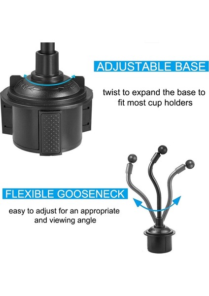Turuncu Tarzı Univerola Araba Bardak Tutucu Telefon Montajı Uzun Boyunlu 360 Döndürme Beşiği iPhone Xs Için Ayarlanabilir Bardak Tutacağı Telefon Montajı Standı (Yurt Dışından)