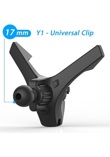 Y1 - Evrensel 17 mm Stili Evrensel Araba Havalandırma Klipsi Top Kafası Araç Telefonu Tutucu Standı Yerçekimi Montajı Manyetik Destek Braketi Kelepçesi (Yurt Dışından)