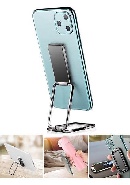 Yeşil Stil Çift Sihirli Manyetik Araç Telefonu Tutucu Standı Cep Telefonu Metal Telefon Tutacağı Katlanabilir Masa Cep Telefonu Için Standı Evrensel (Yurt Dışından) modelleri