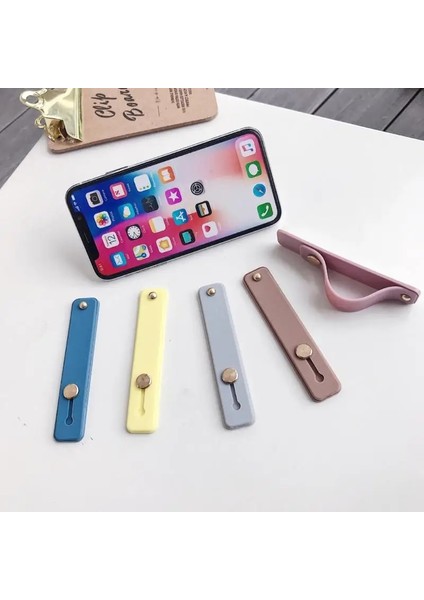 No.11 Stili 1 Adet Düz Renk Parmak Yüzük Telefon Sahipleri Itme Çekme Parmak Kavrama Anti-Damla Bilek El Bandı Evrensel Cep Telefonu Tutucu Standları (Yurt Dışından)