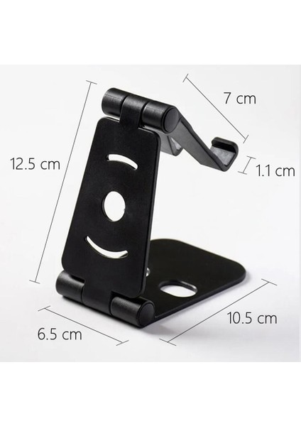 Siyah Stil Taşınabilir Mini Cep Telefonu Tutucu Katlanabilir Masa Standı Tutucu iPhone Android Telefon Için 4 Derece Ayarlanabilir Evrensel (Yurt Dışından) fırsatları