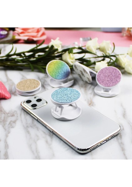 Altın Tarzı 1 Adet Glitter Yuvarlak Cep Telefonu Standı Katlanır Streç Braket Telefon Tutucu Desteği (Yurt Dışından) indirimleri