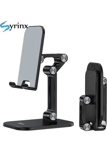 1 Adet Siyah Stil Üç Bölüm Katlanabilir Masa Cep Telefonu Tutucu iPhone iPad Tablet Için Esnek Masa Masaüstü Ayarlanabilir Hücre Akıllı Telefon Standı (Yurt Dışından) modelleri