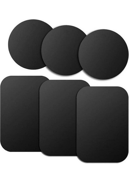 3kare 3yuvarlak Stil Lot Metal Plaka Disk Değiştirme Kitleri, Manyetik Araç Telefonu Tutacağı 3m Yapıştırıcı ile Araç Montaj Tutacağı Aksesuarları (Yurt Dışından)