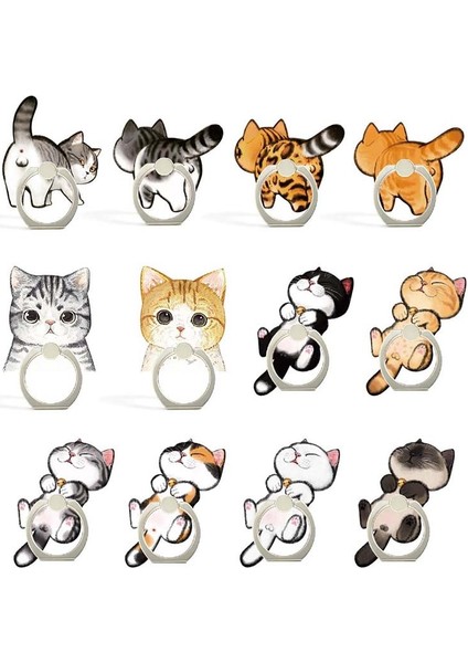 No.7 Tarzı 12 Stiller Sevimli Kediler Hayvanlar Telefon Tutucu Yüzük Cep Telefonu Standı Çerezler Parmak Telefon Zil Tutucu Desteği Celular (Yurt Dışından) fiyatları