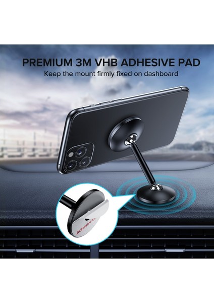 Metal Plaka Stili Zsuxtcalüminyum Alaşım Uzun Boylu Manyetik Araç Telefonu Tutucu Çift 360 Döndürme Topu Pano Montaj Standı Braketi Mobil Tutucu Standı (Yurt Dışından) fırsatları