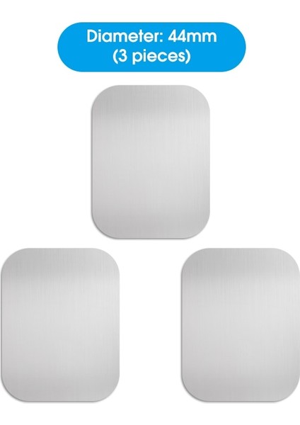 3 Adet Gümüş 44MM Tarzı Manyetik Metal Plaka Araç Telefonu Tutucu Evrensel Demir Levha Disk Sticker Montaj Cep Telefonu Mıknatıs Standı IPhone Ro Için (Yurt Dışından)