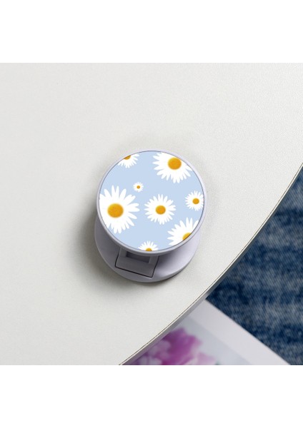 Lkbaijuh Tarzı Retro Küçük Papatya Çiçeği Genişleyen Telefon Standı Kavrama Parmak Yüzük Desteği Düşme Karşıtı Yuvarlak Katlanabilir Evrensel Cep Telefonu Tutucu (Yurt Dışından)