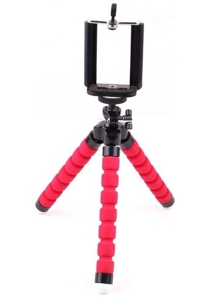 Tek Dirsek Kırmızı Stil Cep Telefonu Tutucu Esnek Ahtapot Tripod Cep Telefonu Kamerası Için Braket Selfie Standı Monopod Desteği Fotoğraf Uzaktan Kumanda (Yurt Dışından)