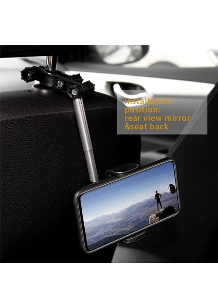 Siyah Stil 2022 Sıcak Ar Dikiz Aynası Montaj Telefon Tutucu iPhone 13 Için Ayarlanabilir Destek Gps Koltuk Akıllı Telefon Araç Telefonu Tutucu Standı (Yurt Dışından) indirimleri