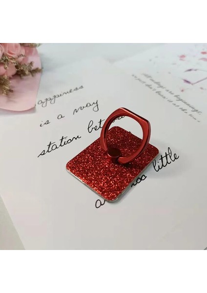 Kırmızı Stil Glitter Cep Telefonu Zil Tutacağı Stand Parmak Gr° Derece Döndürme Kickstand Uyumlu Telefonlar (Yurt Dışından)