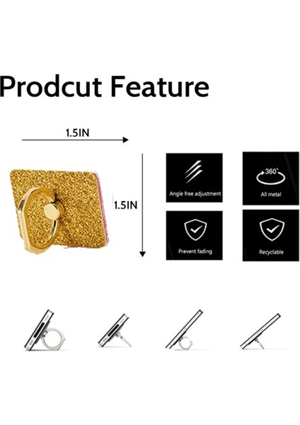 Kırmızı Stil Glitter Cep Telefonu Zil Tutacağı Stand Parmak Gr° Derece Döndürme Kickstand Uyumlu Telefonlar (Yurt Dışından) fırsatları