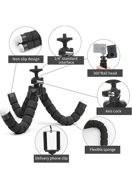 Beyaz Stil Sünger Ahtapot Telefon Standı Tutucu Esnek Tripod Canlı Akış Tembel Deformasyon Için Stand Braketi Taşınabilir Kamera Tripod (Yurt Dışından) fırsatları