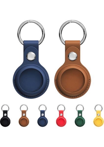 Tip 1 Sarı Stil Apple Airtags Için Kılıf Deri Anahtarlık Koruyucu Airtag Tracker Locator Device Airtag Hava Etiketleri Için Anti-Lost Case Llavero (Yurt Dışından) modelleri