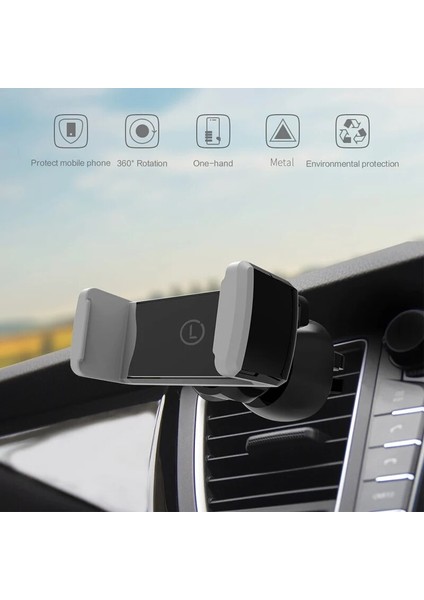 Gri Tarzı Lıcheers Araç Tutucu Evrensel 360 Derece Ayarlanabilir Araç Telefonu Hava Firar Monut Tutucu iPhone Xr Max 8 Plulus S8 Için Standı (Yurt Dışından) fiyatları