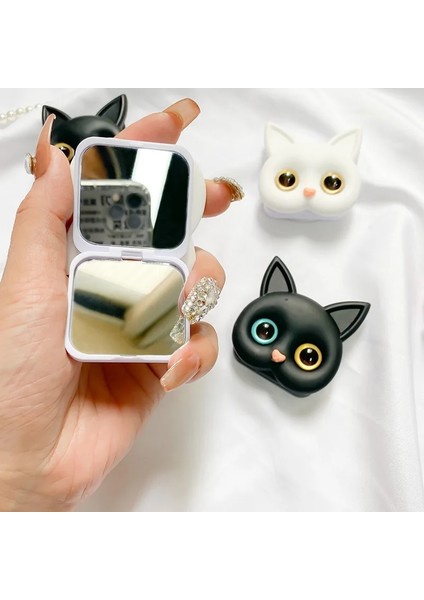 Altın Tarzı Stereo 3D Sevimli Kedi Ayna Cep Telefonu Katlanabilir Braketi Yapıştır Taşınabilir Makyaj Aynası Selfie Yüzüğü Taşınabilir ve Basit (Yurt Dışından) indirimleri
