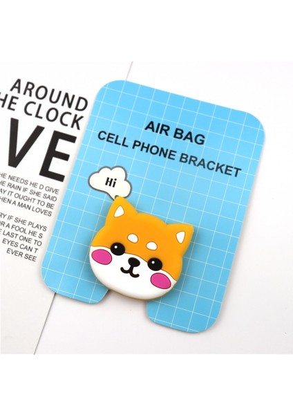 Sarı Köpek Stili Lüks Sevimli Karikatür Parmak Cep Telefonu Kolu Braketi iPhone Cep Telefonu Aksesuarı Genişleyen Stand Telefon Mobil Standı (Yurt Dışından)