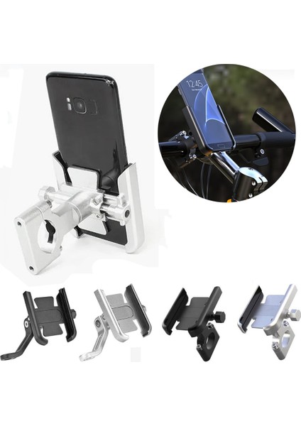 Gidon Stilinde Gümüş Alüminyum Alaşımlı Bisiklet Cep Telefonu Tutucu Motosiklet Gidondikiz Aynası Montaj Tutucu Gps Telefon Için Bisiklet Braketi Standı (Yurt Dışından) fırsatları