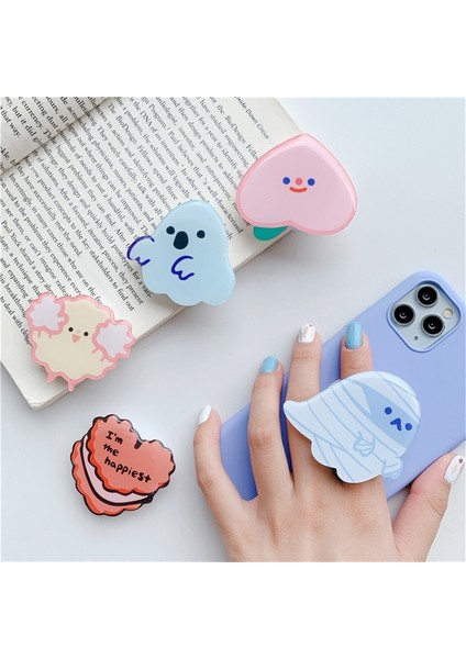 No.14 Tarzı Karikatür Sevimli Hayalet Epoksi Katlanabilir Cep Telefonu Uzatma Çerçevesi Parmak Standı Telefon Standı Lüks Evrensel Telefon Tutma Soketi (Yurt Dışından) modelleri