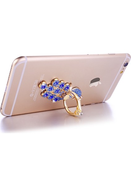 Yeşil Tavuskuşu Stili Elmas 360 Derece Metal Tutucu Tavuskuşu Parmak Yüzük iPhone Xs Max Xr Redmi 9 9t Pro Not Tand Tutacağı (Yurt Dışından)