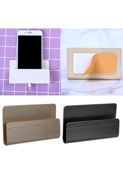 Kulaklık Kancası Siyah Stil Yapıştır Tarzı Cep Telefonu Şarj Tutucu Braketi IPhone Anahtarlık Duvara Montaj Standı Pratik Duvar Rafı Otel Evrensel (Yurt Dışından) fırsatları