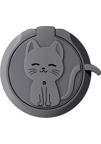 H Tarzı Daire Kedi Sıvı Hissediyorum Mobil Parmak Yüzük Telefon Standı Tutucu Araba Braketi Telefon Tutucu Standı iPhone Tüm Telefon Için Suporte Celular (Yurt Dışından)