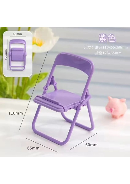 Zise Tarzı Taşınabilir Mini Cep Telefonu Standı Masaüstü Sandalye Standı 4 Renk Ayarlanabilir Macaron Renk Standı Katlanabilir Shrink Dekorasyon Decoratio (Yurt Dışından)