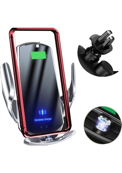 Araç Şarj Cihazı Siyah Stil Tüm Cep Telefonları Için 15W Kablosuz Şarj Cihazı ile Araç Telefonu Tutacağı Manyetik Konnektör USB Kızılötesi Sensör Telefon Tutacağı Montajı (Yurt Dışından) fiyatları