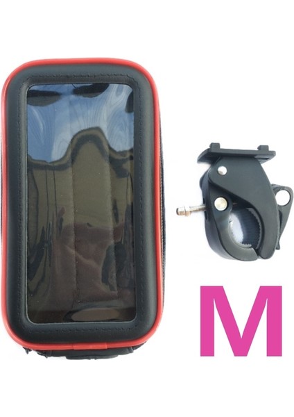 Kırmızı M Stili Bisiklet Motor Telefon Tutacağı Su Geçirmez Telefon Çantası Kılıfı Motosiklet Bisiklet Gidonu Cep Telefonları Gps iPhone Için Standı 12 Xxl Çanta (Yurt Dışından)