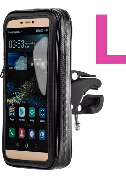Siyah L Tarzı Bisiklet Motor Telefon Tutacağı Su Geçirmez Telefon Çantası Kılıfı Motosiklet Bisiklet Gidonu Cep Telefonları Gps iPhone Için Standı 12 Xxl Çanta (Yurt Dışından)