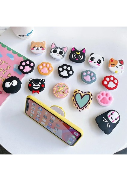 No.8 Stili Sevimli Çiçek Kedi Pençe Evrensel Cep Telefonu Gerdirme Braketi Karikatür Kat Çanta Telefon Genişleyen Telefon Standı Parmak Araç Telefonu Tutucu (Yurt Dışından) fiyatları