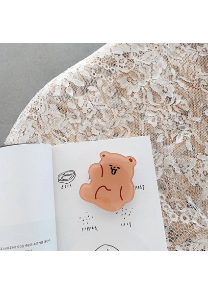 A5 Stili Evrensel Sevimli Kore Ayı Pastası Köpek Kedi Düzensiz Katlanabilir Stand Tutucu iPhone Redmi Huawei Samsung Için Telefon Braketini Genişletiyor (Yurt Dışından)