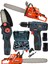 3'lü Set 9 Hp Benzinli Odun Ağaç Kesme Hızar Motoru- 58VF Şarjlı Dal Budama Şarjlı Matkap Vidalama 2